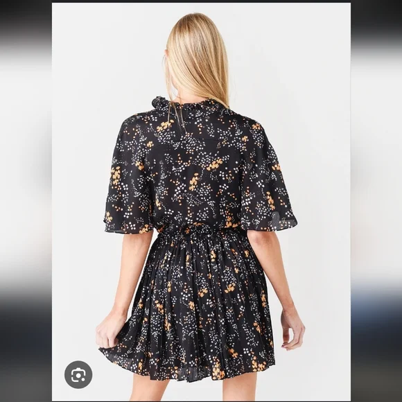 Zadig & Voltaire Roza Spark Flower Autumn Winter 2021 2022 Mini Dress Noir Small